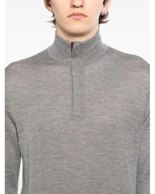 N.Peal Cashmere Gray Regent Sweater for men