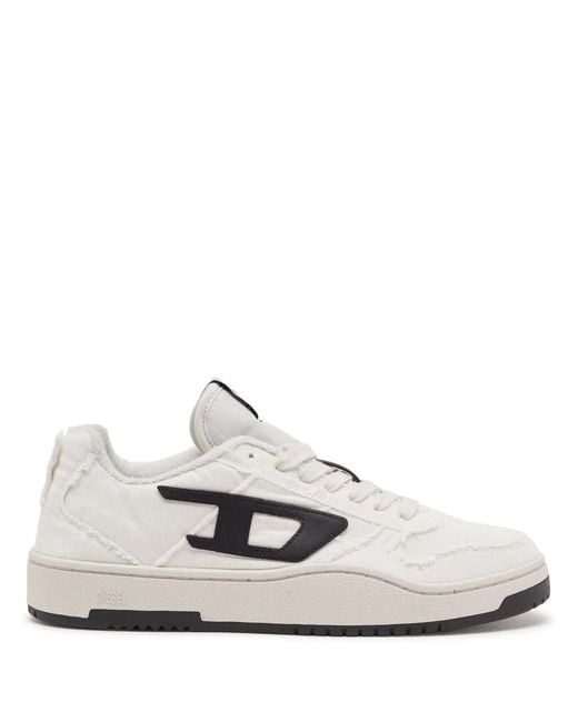 DIESEL White S-Ukiyo Denim Sneakers for men