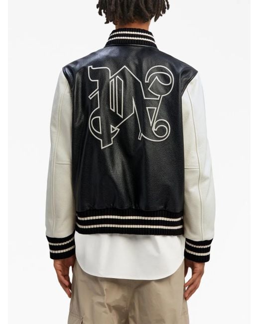 Palm Angels Black Varsity Jacket for men