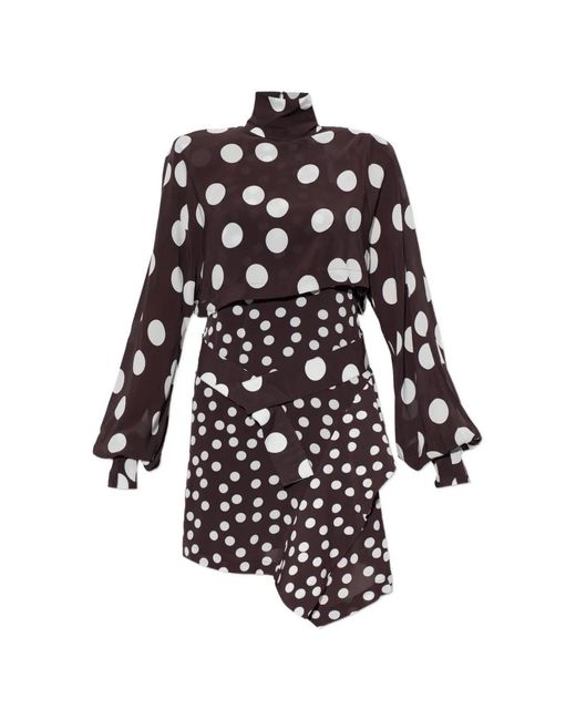 IRO White Damelia Polka-Dot Asymmetric Mini Dress