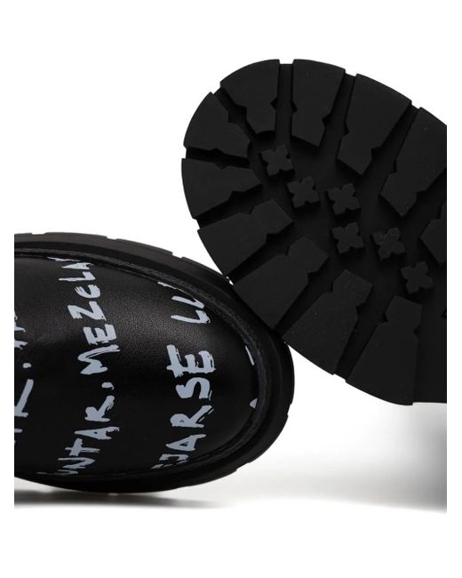 Desigual Black Lettering-Print Chelsea Boots