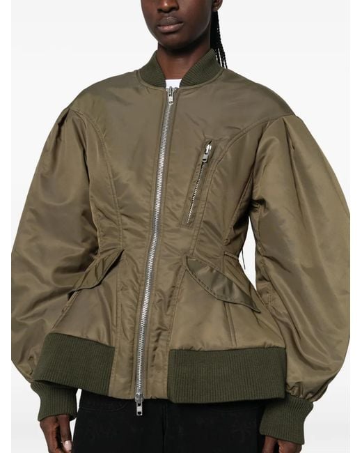 Simone Rocha Green Padded Bomber Jacket