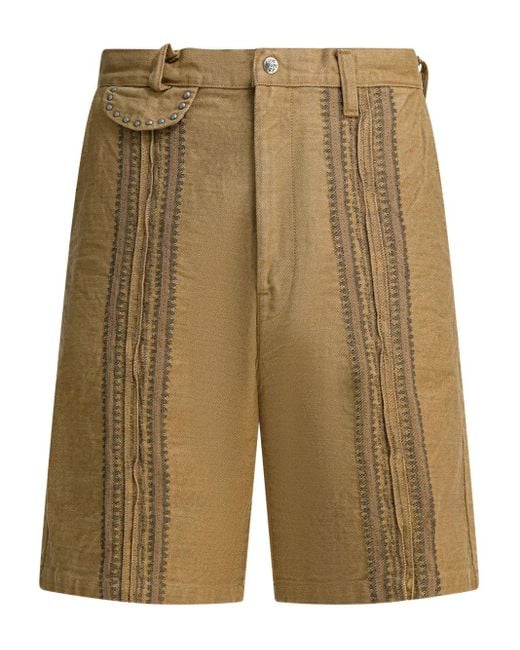 Kapital Green Studded Panel Shorts for men