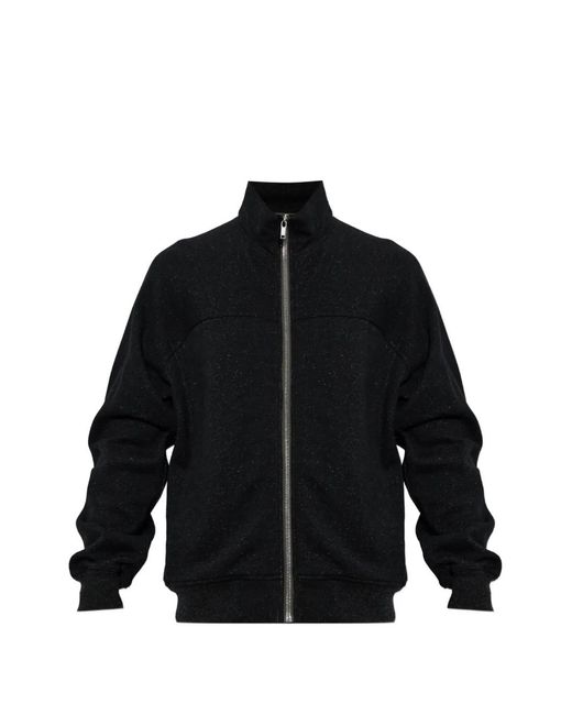 Rick Owens Black Stand-Up Collar Zip-Up Sweater for men