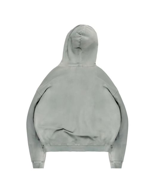 ALEXANDER DIGENOVA Blue Logo-Print Distressed Hoodie for men