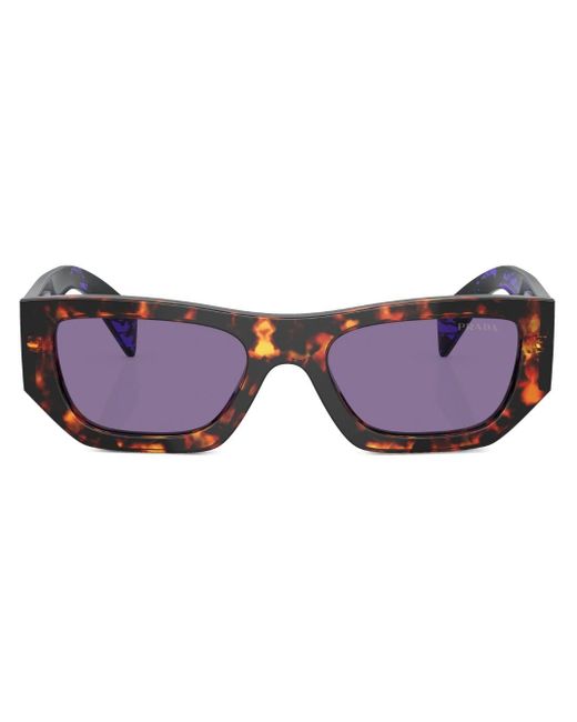 Prada Purple Tortoiseshell-effect Geometric Sunglasses