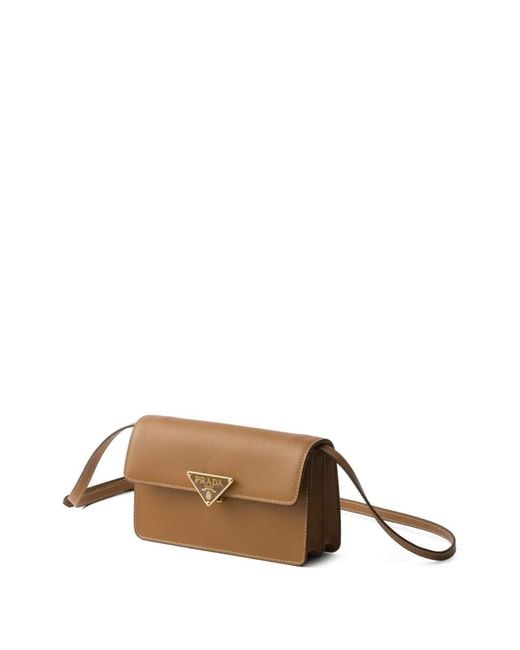 Prada Brown Logo-Plaque Leather Mini Bag