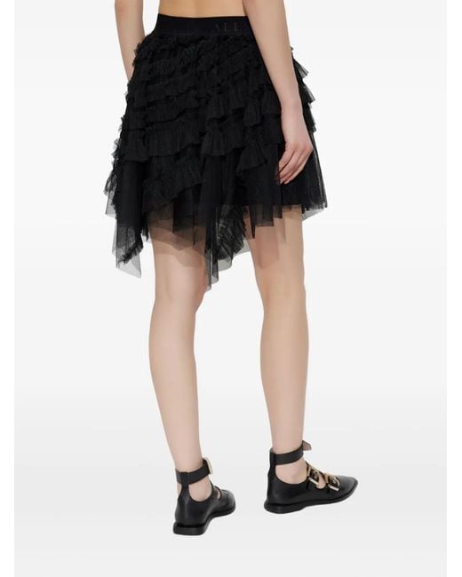 AllSaints Black Jayde Ruffled Tulle Skirt