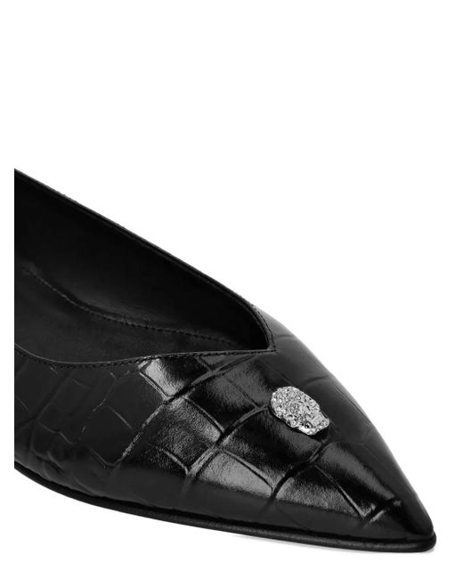 Philipp Plein Black Skull-Embellished Flat Pumps