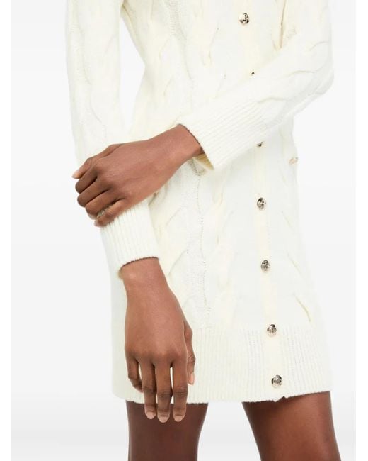Liu Jo White Cable-Knit Buttoned Dress