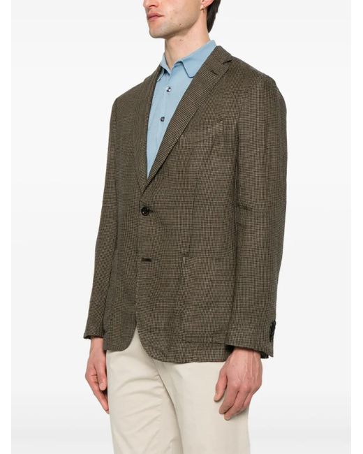 Boglioli Green Houndstooth-Pattern Blazer for men
