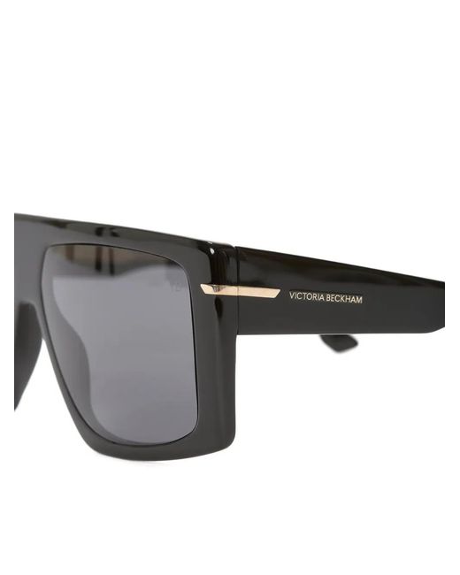 Victoria Beckham Gray Oversized Flat-Top Sunglasses