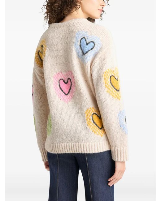 Cinq À Sept Pink Chunky Heart Love Sweater
