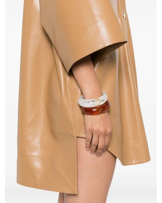 Nanushka Natural Button-Front Shirt Dress