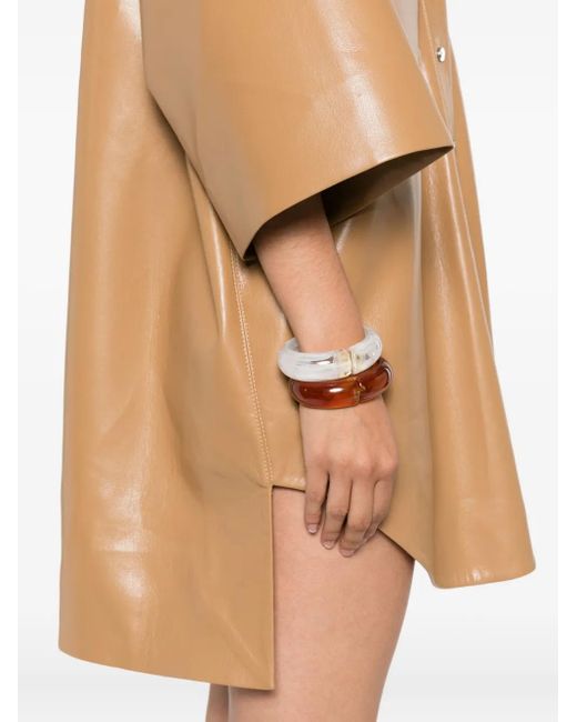 Nanushka Natural Button-Front Shirt Dress