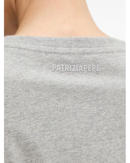 Patrizia Pepe Gray Drawstring-Detail Bustier T-Shirt