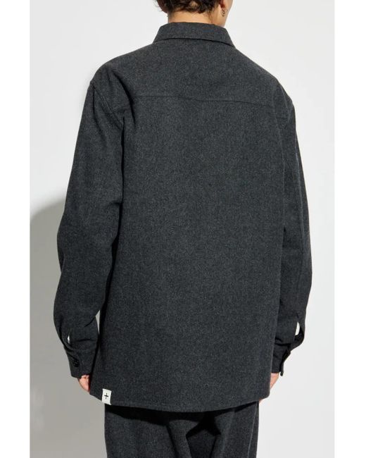 Jil Sander Gray Virgin-Wool Shirt for men