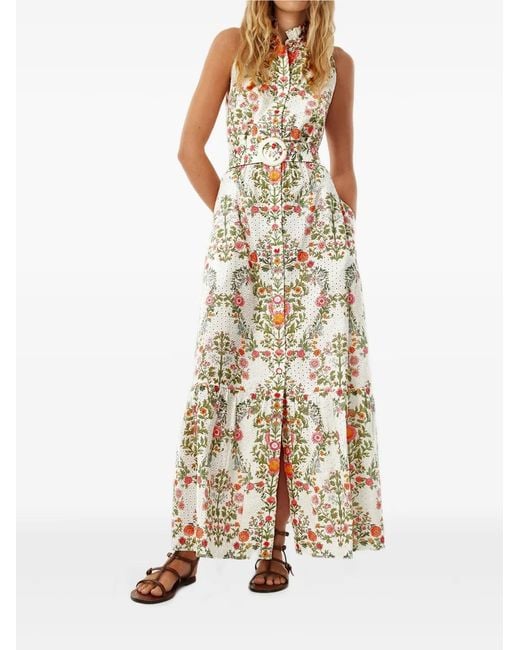Borgo De Nor Natural Biba Floral-Print Maxi Dress