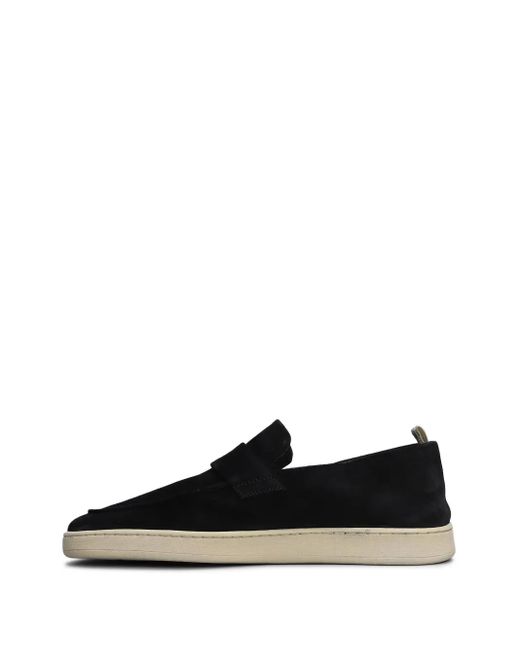 Officine Creative Black Suede Loafers for men