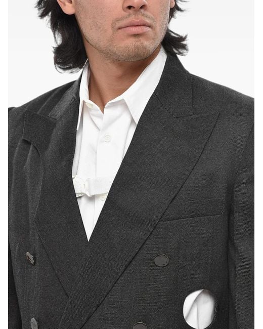Off-White c/o Virgil Abloh Black Meteor Cut-Out Double-Breasted Blazer for men