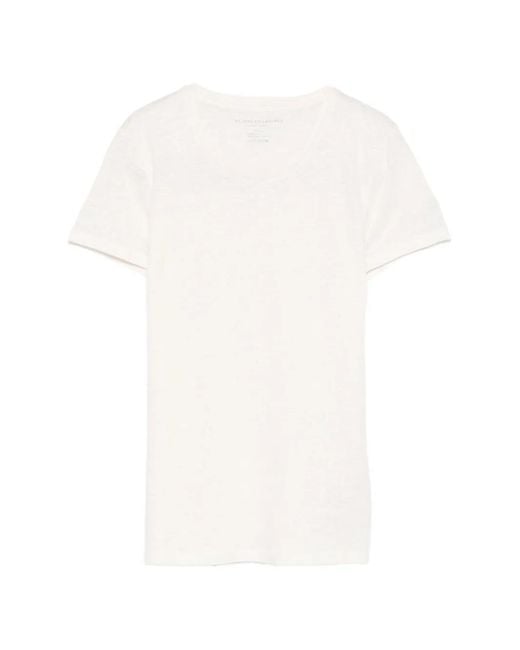 Majestic Filatures White T-Shirt À Col Rond