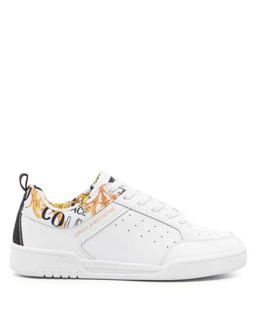 Versace White Brooklyn Patent-leather Sneakers for men
