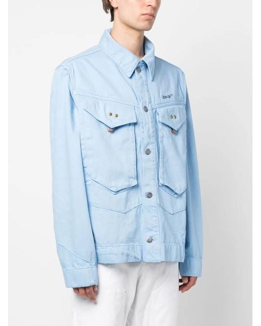 Objects IV Life Blue Logo-Print Denim Jacket for men