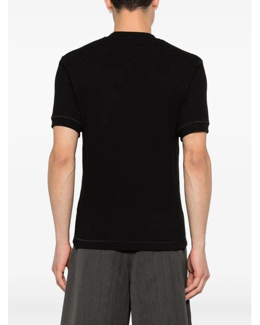 Magliano Black Buttoned Short-Sleeve T-Shirt for men