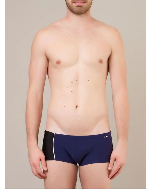 Amir Slama Blue Panelled Swimming Trunks for men