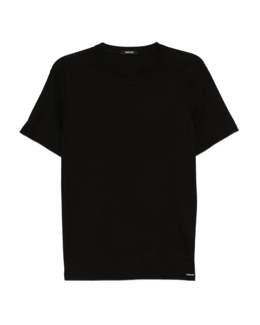 Camiseta de algodón con logo Tom Ford de hombre de color Black