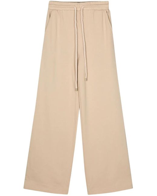 Pantalones de chándal anchos con logo bordado Twinset de color Natural