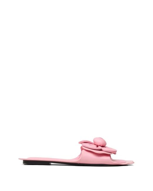 Marc Jacobs Pink Daisy Floral-Appliqué Sandals