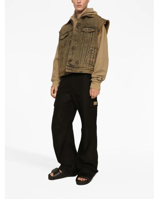 Dolce & Gabbana Green Overdyed Denim Gilet for men