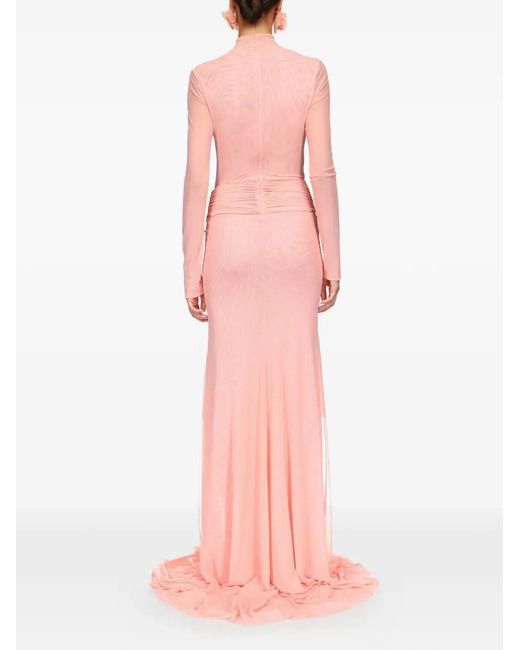 David Koma Pink Lace Flower Gown