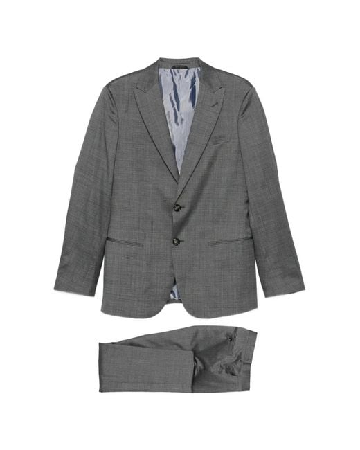 Giorgio Armani Gray Single-Breasted Notch-Lapel Suit for men