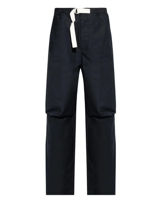 Jil Sander Blue Belted Trousers for men