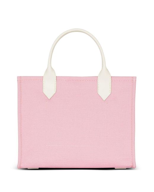 Petit sac cabas B-Army en toile Balmain en coloris Pink