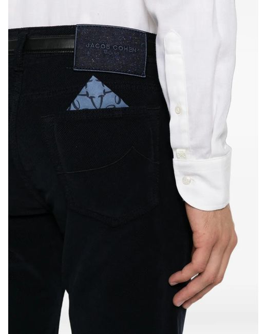 Jacob Cohen Black Bard Slim-Fit Corduroy Trousers for men