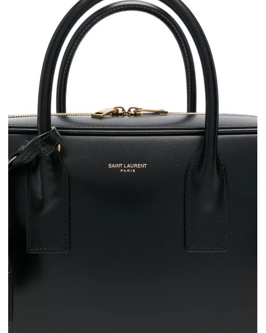Saint Laurent Black Leather Tote Bag