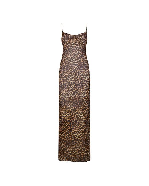 Maison Close Natural Leopard-Print Backless Dress