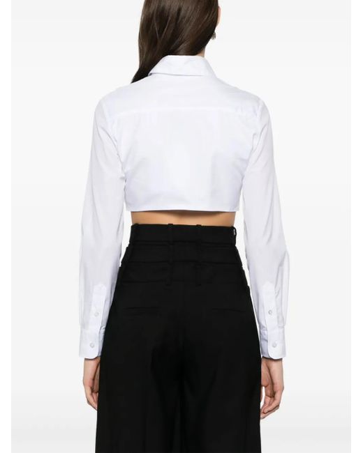 Viktor & Rolf White Pleated Cropped Shirt