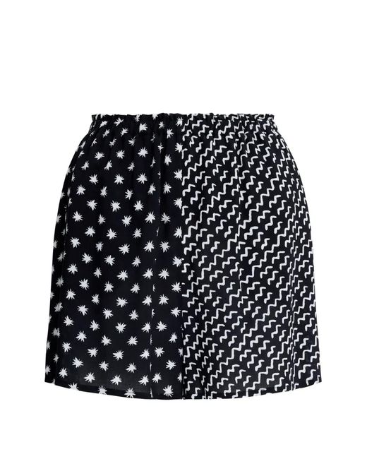 Donde Esteban Black Stars Waves Print Shorts