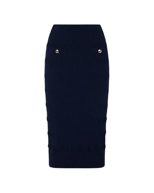 Liu Jo Blue Knit Midi Skirt