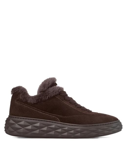 Jimmy Choo Brown Diamond Maxi Retro F Suede Sneakers for men