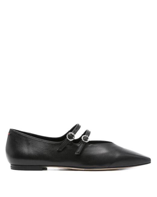 Aeyde Black Spitze Franny Ballerinas mit Doppelschnalle