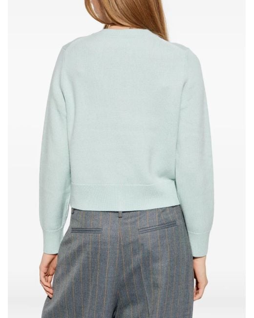 Kate Spade Blue Cardigan Boutonné En Laine Vierge