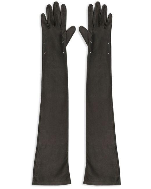 Maison Margiela Black Handschuhe aus Leder