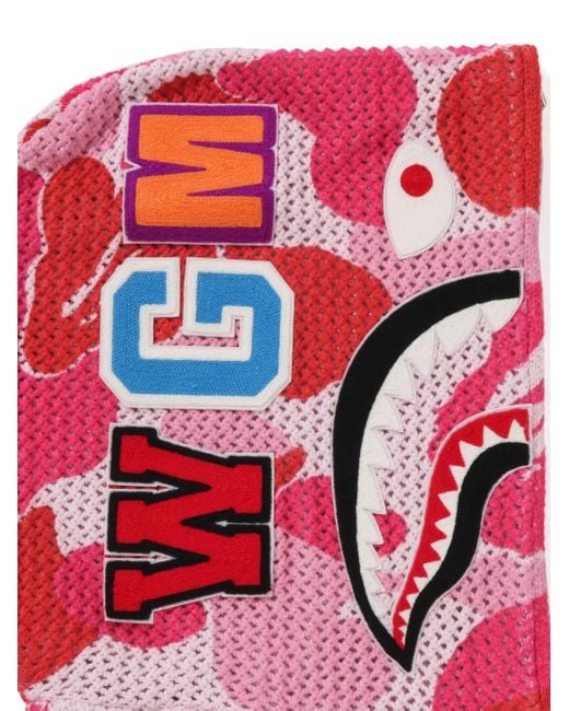 A Bathing Ape Red Camouflage-Pattern Hoodie for men