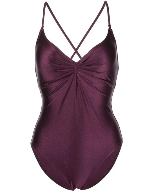 Zimmermann Pin-tuck One-piece Swimsuit in Purple | Lyst UK