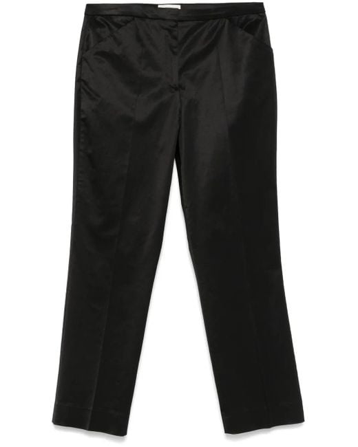 Totême Black Straight Cropped Trousers